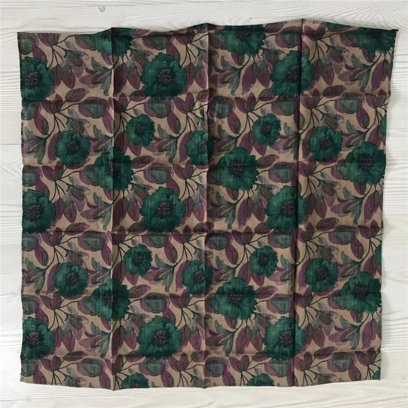 Morissa női pamut négyszögletes sál virágos mintával, sima szövés, 100% pamut, Tavasz 2025