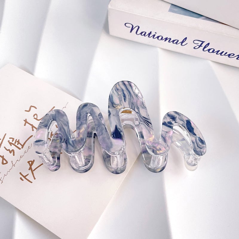 Щипка за коса с форма на акула, корейски стил; акрил; лепило; хващаща щипка; метално покритие; аксесоар за глава за жени; пролет 2025