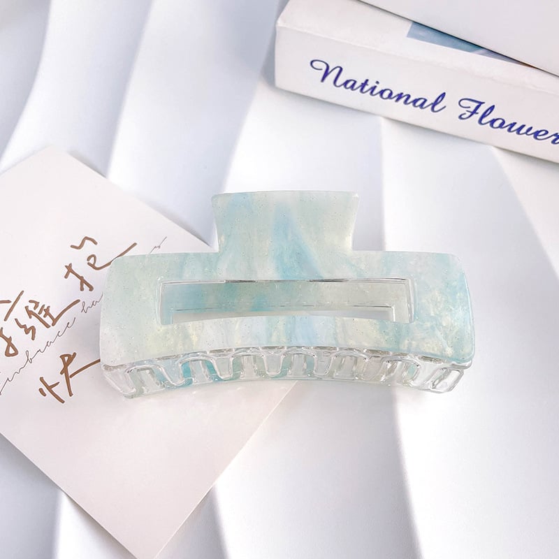 Щипка за коса с форма на акула, корейски стил; акрил; лепило; хващаща щипка; метално покритие; аксесоар за глава за жени; пролет 2025