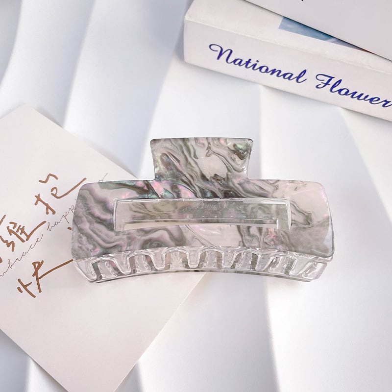 Щипка за коса с форма на акула, корейски стил; акрил; лепило; хващаща щипка; метално покритие; аксесоар за глава за жени; пролет 2025