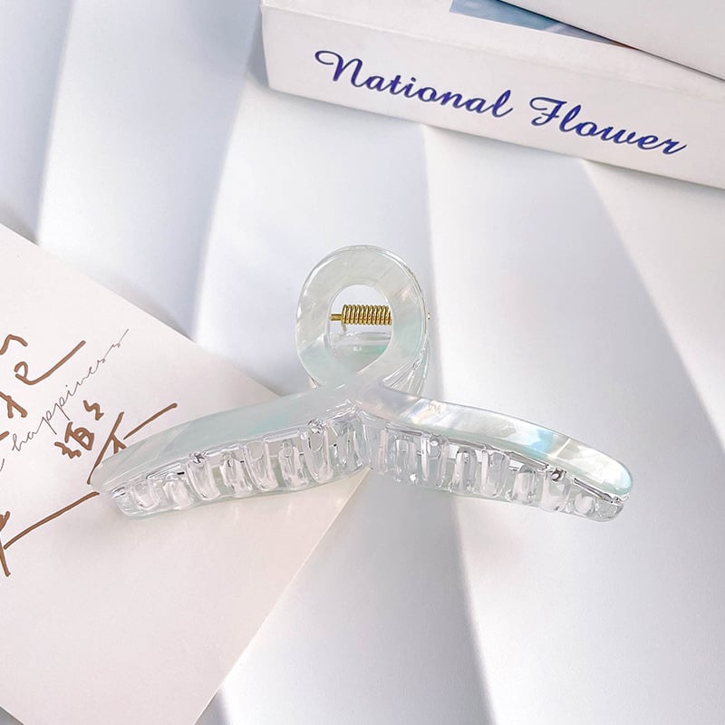 Щипка за коса с форма на акула, корейски стил; акрил; лепило; хващаща щипка; метално покритие; аксесоар за глава за жени; пролет 2025