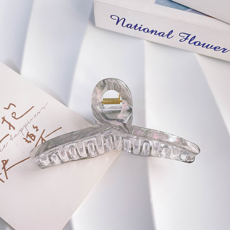 Щипка за коса с форма на акула, корейски стил; акрил; лепило; хващаща щипка; метално покритие; аксесоар за глава за жени; пролет 2025