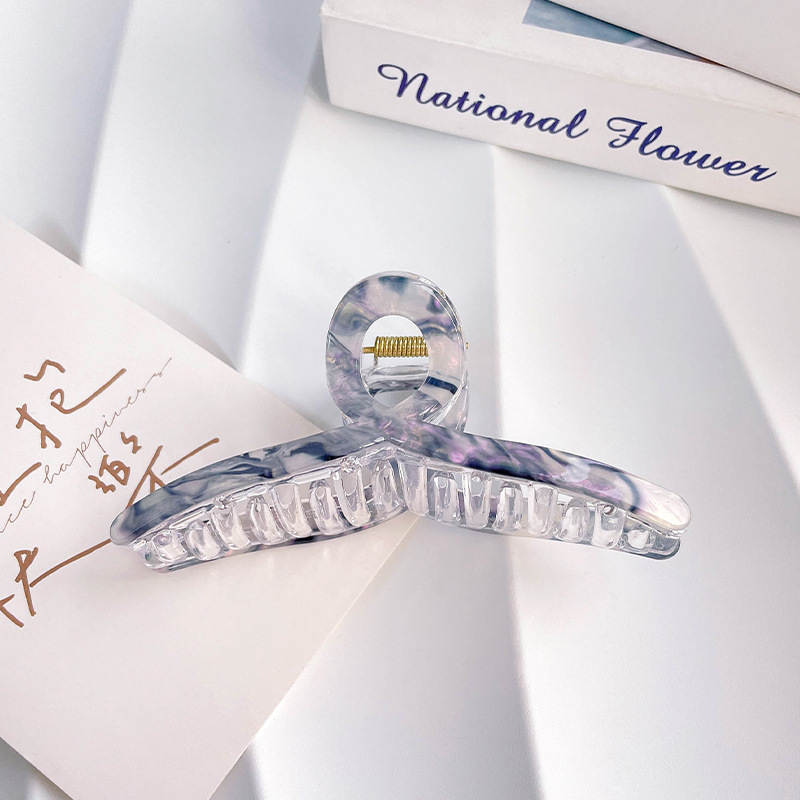 Щипка за коса с форма на акула, корейски стил; акрил; лепило; хващаща щипка; метално покритие; аксесоар за глава за жени; пролет 2025