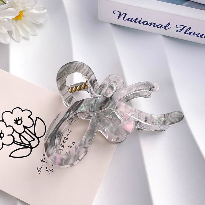 Щипка за коса с форма на акула, корейски стил; акрил; лепило; хващаща щипка; метално покритие; аксесоар за глава за жени; пролет 2025