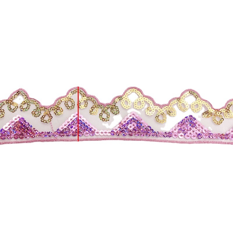 Δαντέλα από πολυεστέρα με παγιέτες και κέντημα, άκρη με πλέγμα για εσώρουχα