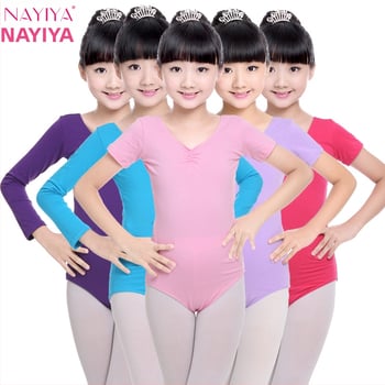 Vaikų šokių vasariniai drabužiai mergaitėms – medvilniniai viengabaliai drabužiai, trumpomis rankovėmis, baleto ir gimnastikos treniruotėms, amžius 3–8 metai