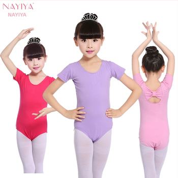 Vaikų šokių vasariniai drabužiai mergaitėms – medvilniniai viengabaliai drabužiai, trumpomis rankovėmis, baleto ir gimnastikos treniruotėms, amžius 3–8 metai