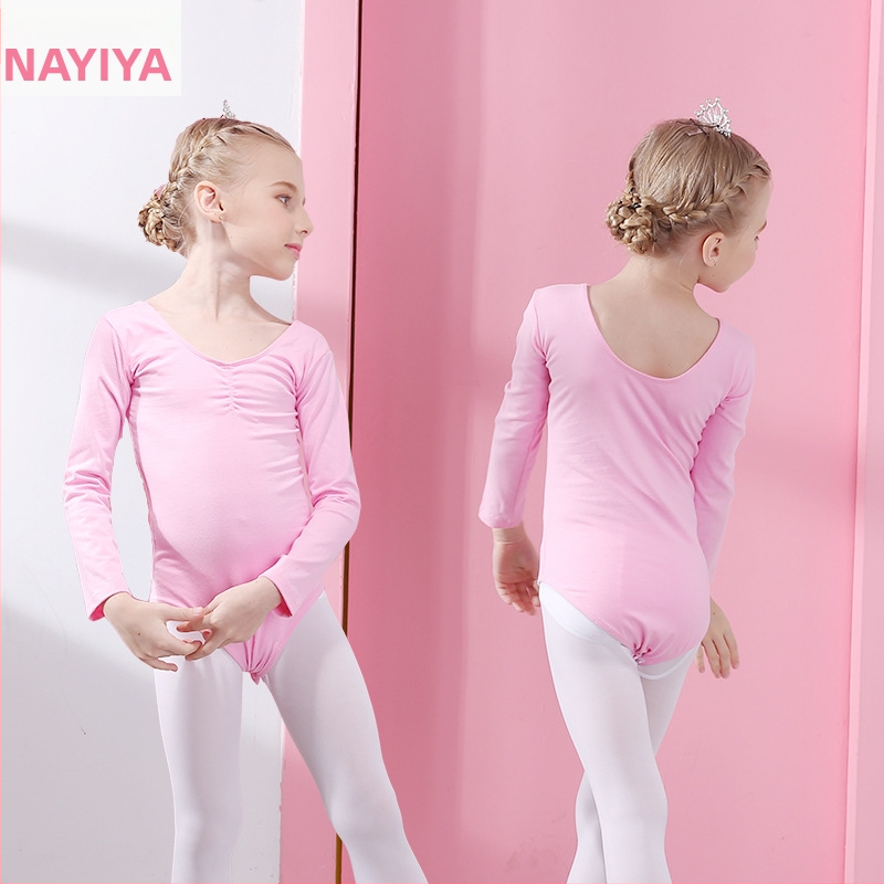 Vaikų šokių vasariniai drabužiai mergaitėms – medvilniniai viengabaliai drabužiai, trumpomis rankovėmis, baleto ir gimnastikos treniruotėms, amžius 3–8 metai