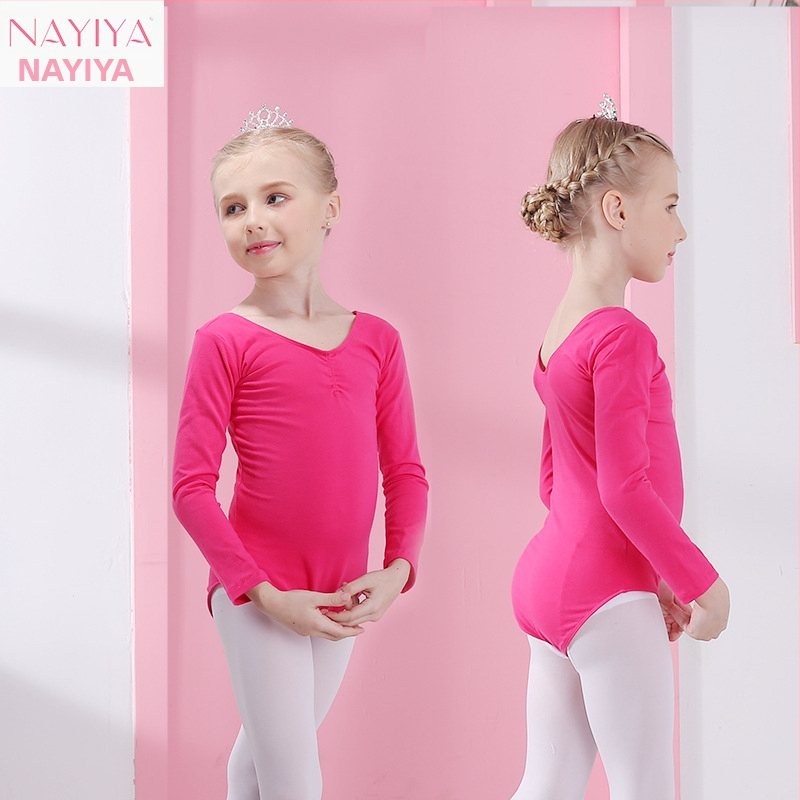 Vaikų šokių vasariniai drabužiai mergaitėms – medvilniniai viengabaliai drabužiai, trumpomis rankovėmis, baleto ir gimnastikos treniruotėms, amžius 3–8 metai