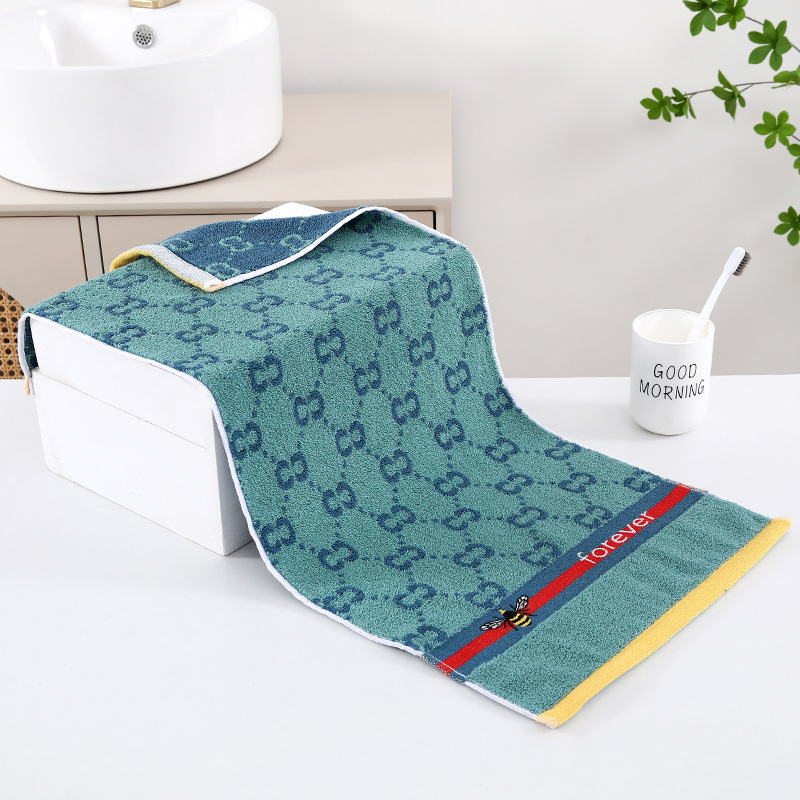 Sanzi 100% medvilnės veido rankšluostis — žakardas 32s, 120–140 g, pritaikomas