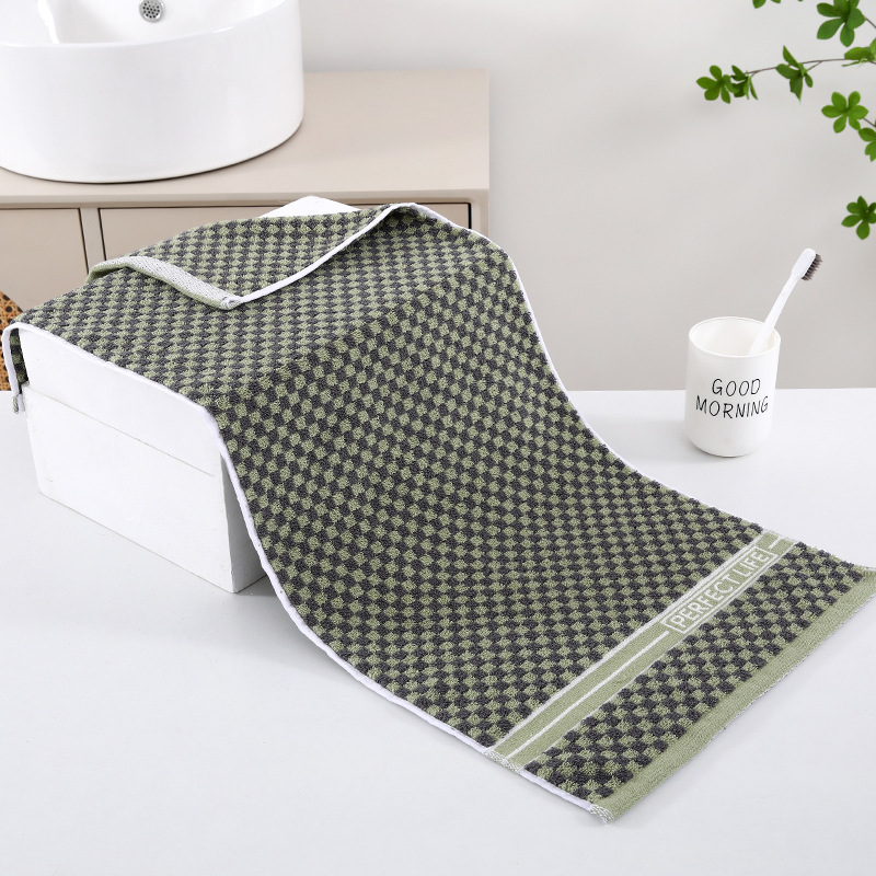 Sanzi 100% medvilnės veido rankšluostis — žakardas 32s, 120–140 g, pritaikomas