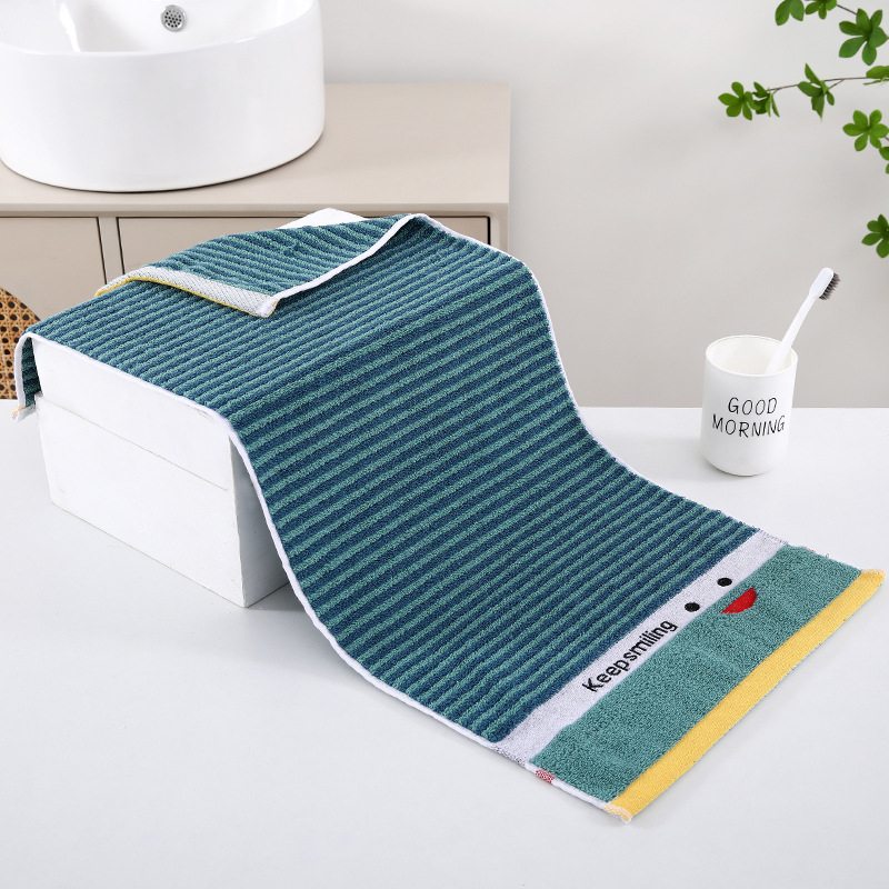 Sanzi 100% medvilnės veido rankšluostis — žakardas 32s, 120–140 g, pritaikomas