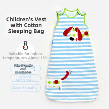 Kūdikio miego maišelis be rankovių, liemenės stilius, rudens–žiemos storas, užpildas pluoštas, 95% medvilnė, gryna medvilnė, iki 1 kg