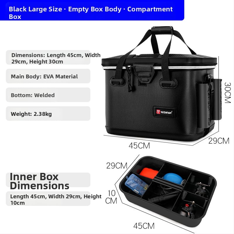 Daudzfunkcionāla makšķerēšanas kastīte un dzīvo zivju kauss, EVA materiāls, jūras makšķerēšanai