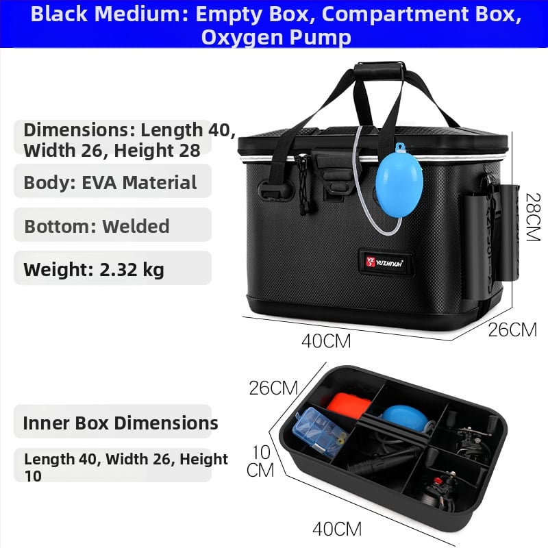 Daudzfunkcionāla makšķerēšanas kastīte un dzīvo zivju kauss, EVA materiāls, jūras makšķerēšanai