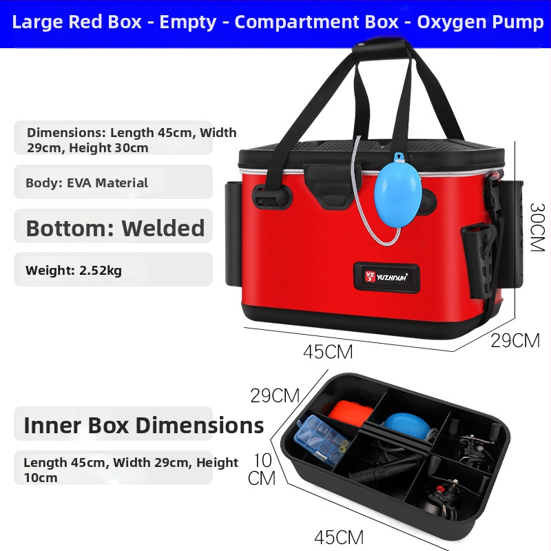 Daudzfunkcionāla makšķerēšanas kastīte un dzīvo zivju kauss, EVA materiāls, jūras makšķerēšanai