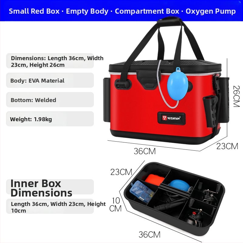 Daudzfunkcionāla makšķerēšanas kastīte un dzīvo zivju kauss, EVA materiāls, jūras makšķerēšanai