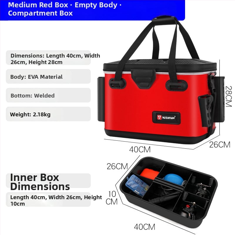 Daudzfunkcionāla makšķerēšanas kastīte un dzīvo zivju kauss, EVA materiāls, jūras makšķerēšanai