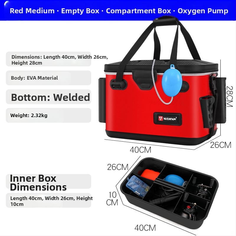 Daudzfunkcionāla makšķerēšanas kastīte un dzīvo zivju kauss, EVA materiāls, jūras makšķerēšanai