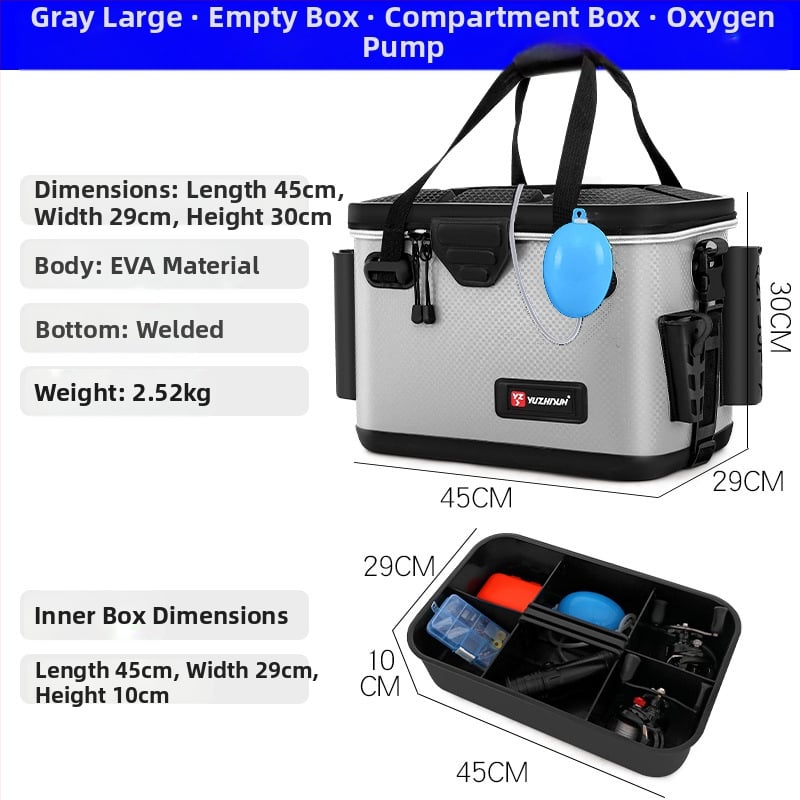 Daudzfunkcionāla makšķerēšanas kastīte un dzīvo zivju kauss, EVA materiāls, jūras makšķerēšanai