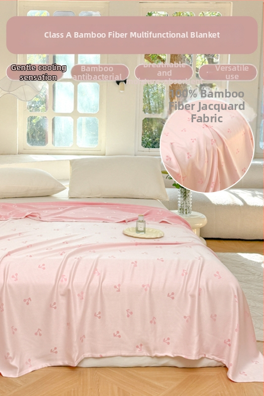 Ljetni pokrivač od bambusovih vlakana, hladenje, s prugastim uzorkom, 50/50 mješavina regenerirane celuloze, 1,1–1,5 kg, reaktivno bojanje