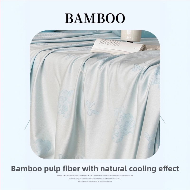 Бамбукови влакна летно охлаждащо одеяло с ивици, 50/50 регенерирана целулоза, 1.1–1.5 кг, реактивно печатане и боядисване