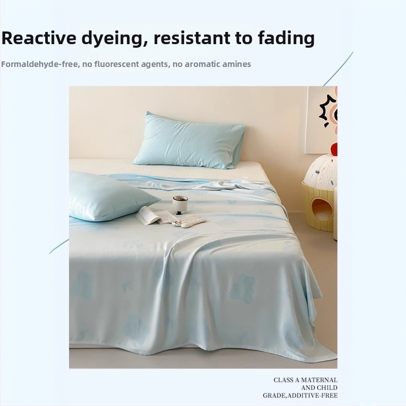 Бамбукови влакна летно охлаждащо одеяло с ивици, 50/50 регенерирана целулоза, 1.1–1.5 кг, реактивно печатане и боядисване