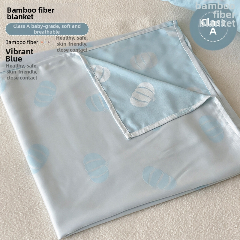 Ljetni pokrivač od bambusovih vlakana, hladenje, s prugastim uzorkom, 50/50 mješavina regenerirane celuloze, 1,1–1,5 kg, reaktivno bojanje