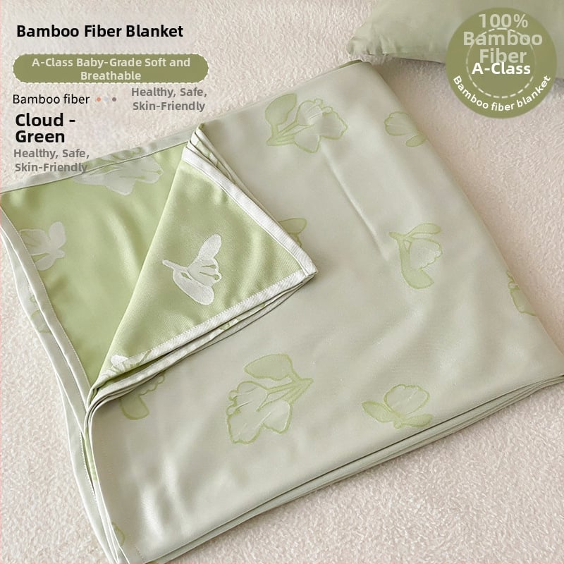 Ljetni pokrivač od bambusovih vlakana, hladenje, s prugastim uzorkom, 50/50 mješavina regenerirane celuloze, 1,1–1,5 kg, reaktivno bojanje