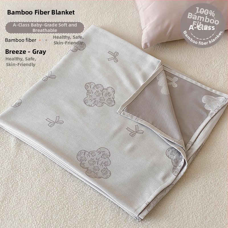 Ljetni pokrivač od bambusovih vlakana, hladenje, s prugastim uzorkom, 50/50 mješavina regenerirane celuloze, 1,1–1,5 kg, reaktivno bojanje