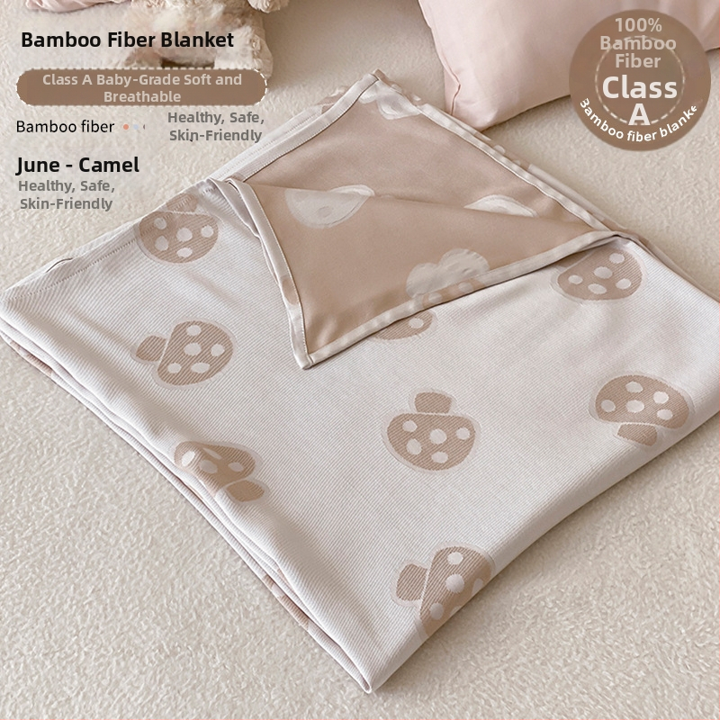 Ljetni pokrivač od bambusovih vlakana, hladenje, s prugastim uzorkom, 50/50 mješavina regenerirane celuloze, 1,1–1,5 kg, reaktivno bojanje