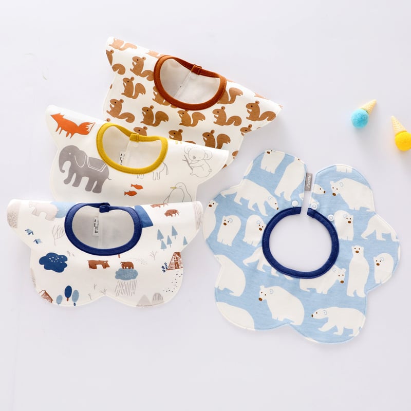 Naujagimių seilinukas su 360° pasukimu, dviejų sluoksnių iš šukuotos medvilnės, atsparus vandeniui, unisex, tinkamas 0–12 mėnesių