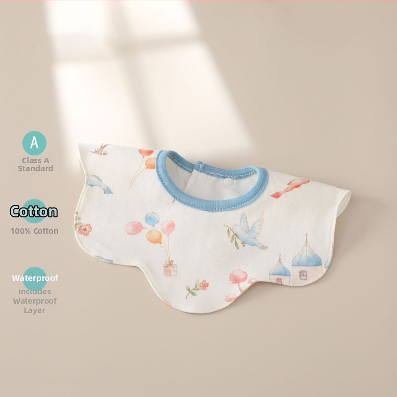 Naujagimių seilinukas su 360° pasukimu, dviejų sluoksnių iš šukuotos medvilnės, atsparus vandeniui, unisex, tinkamas 0–12 mėnesių