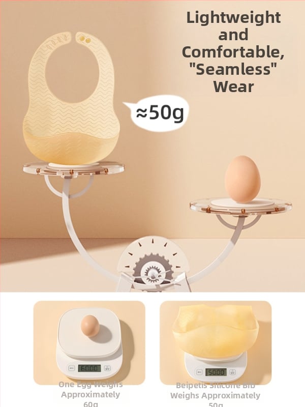 Beta Peptide silikono maitinimo prijuostė vaikams — minkšta, atspari vandeniui, atspari aliejams, maisto kokybės silikonas