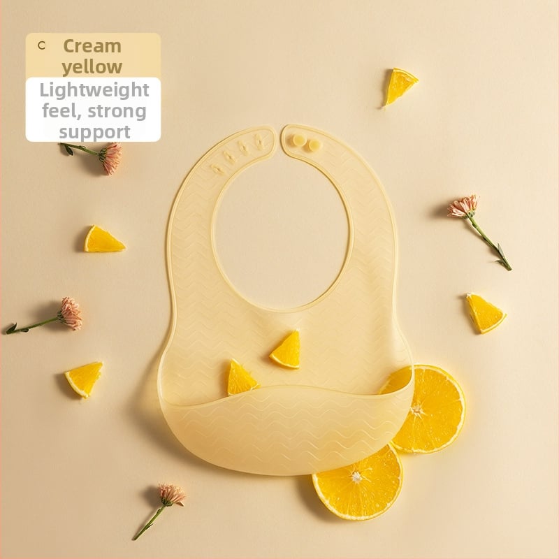 Beta Peptide silikono maitinimo prijuostė vaikams — minkšta, atspari vandeniui, atspari aliejams, maisto kokybės silikonas