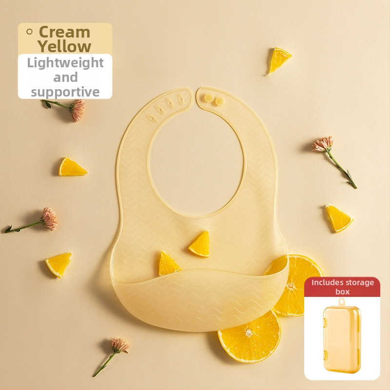 Beta Peptide silikono maitinimo prijuostė vaikams — minkšta, atspari vandeniui, atspari aliejams, maisto kokybės silikonas