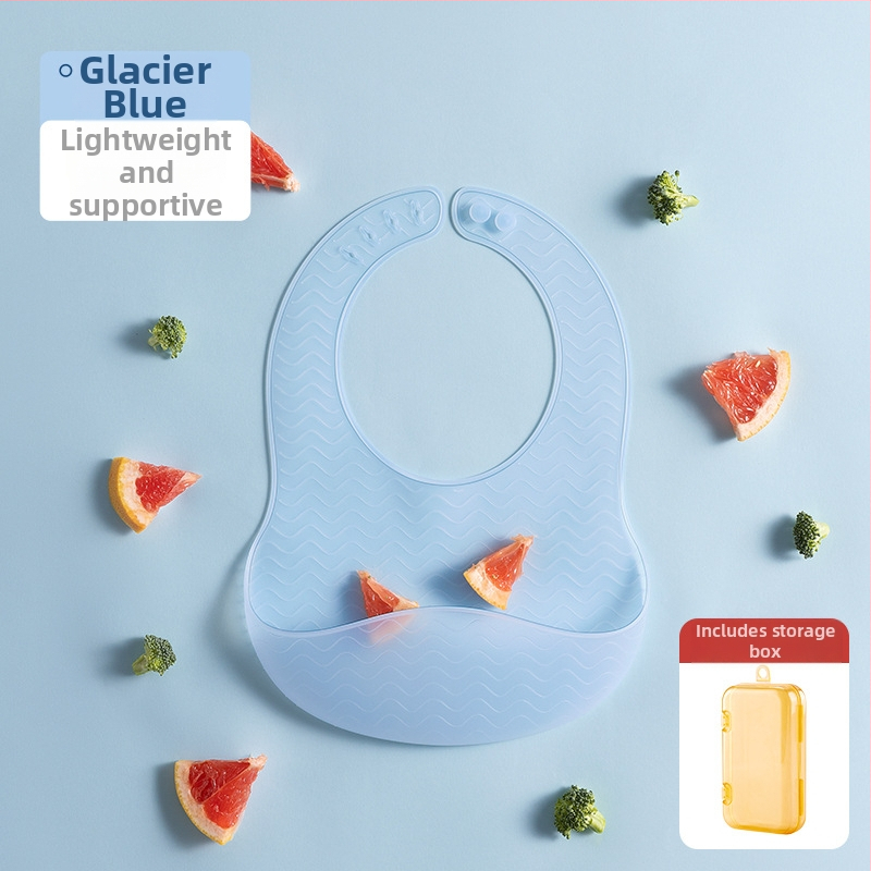 Beta Peptide silikono maitinimo prijuostė vaikams — minkšta, atspari vandeniui, atspari aliejams, maisto kokybės silikonas