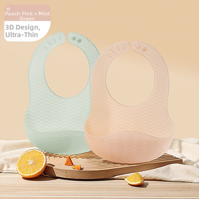 Beta Peptide silikono maitinimo prijuostė vaikams — minkšta, atspari vandeniui, atspari aliejams, maisto kokybės silikonas