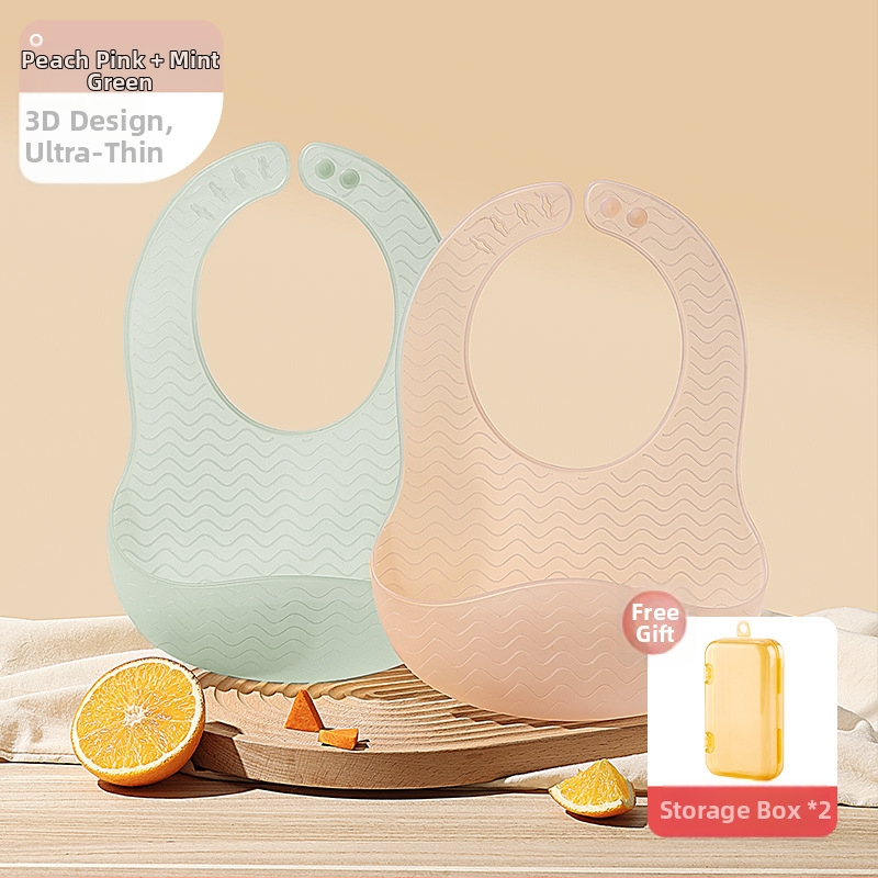 Beta Peptide silikono maitinimo prijuostė vaikams — minkšta, atspari vandeniui, atspari aliejams, maisto kokybės silikonas