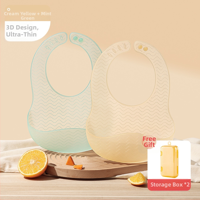 Beta Peptide silikono maitinimo prijuostė vaikams — minkšta, atspari vandeniui, atspari aliejams, maisto kokybės silikonas