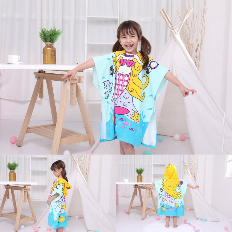 Vaikų rankšluostis su gobtuvu, animacinių gyvūnų atspaudas, 100% medvilnė, 300-400 g, siūlų skaičius 32, galimybė individualizuoti apdorojimą