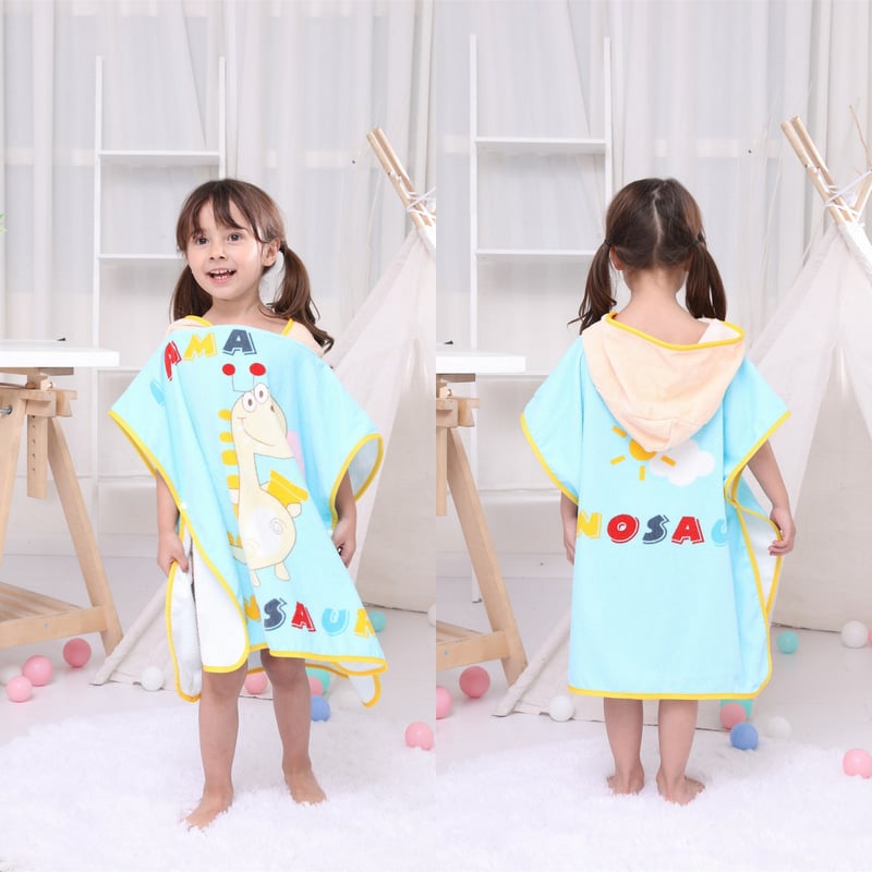 Vaikų rankšluostis su gobtuvu, animacinių gyvūnų atspaudas, 100% medvilnė, 300-400 g, siūlų skaičius 32, galimybė individualizuoti apdorojimą