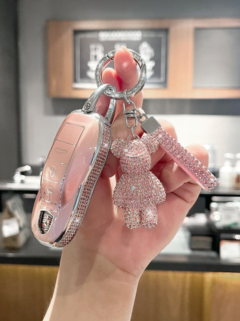 Porsche atslēgu maciņš Panamera, Macan, Cayenne, 718, Boxster, 911 un Taycan – eļļas vaskaina āda, sprādze