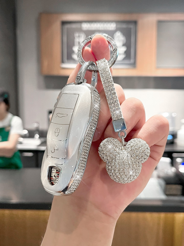 Porsche atslēgu maciņš Panamera, Macan, Cayenne, 718, Boxster, 911 un Taycan – eļļas vaskaina āda, sprādze