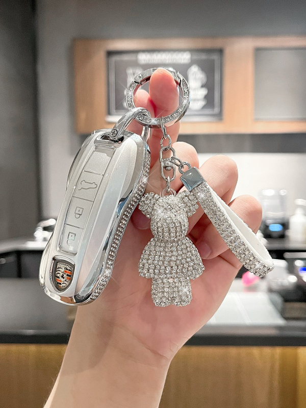 Porsche atslēgu maciņš Panamera, Macan, Cayenne, 718, Boxster, 911 un Taycan – eļļas vaskaina āda, sprādze