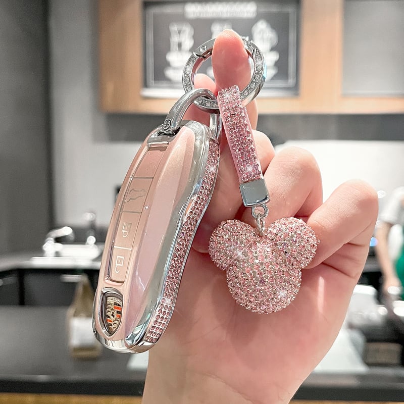 Porsche atslēgu maciņš Panamera, Macan, Cayenne, 718, Boxster, 911 un Taycan – eļļas vaskaina āda, sprādze