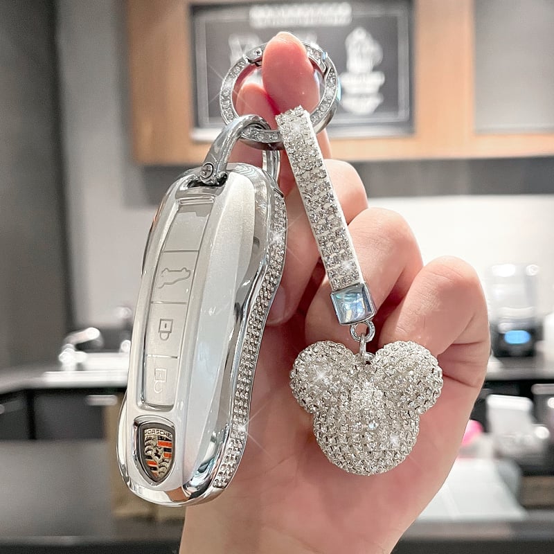 Porsche atslēgu maciņš Panamera, Macan, Cayenne, 718, Boxster, 911 un Taycan – eļļas vaskaina āda, sprādze