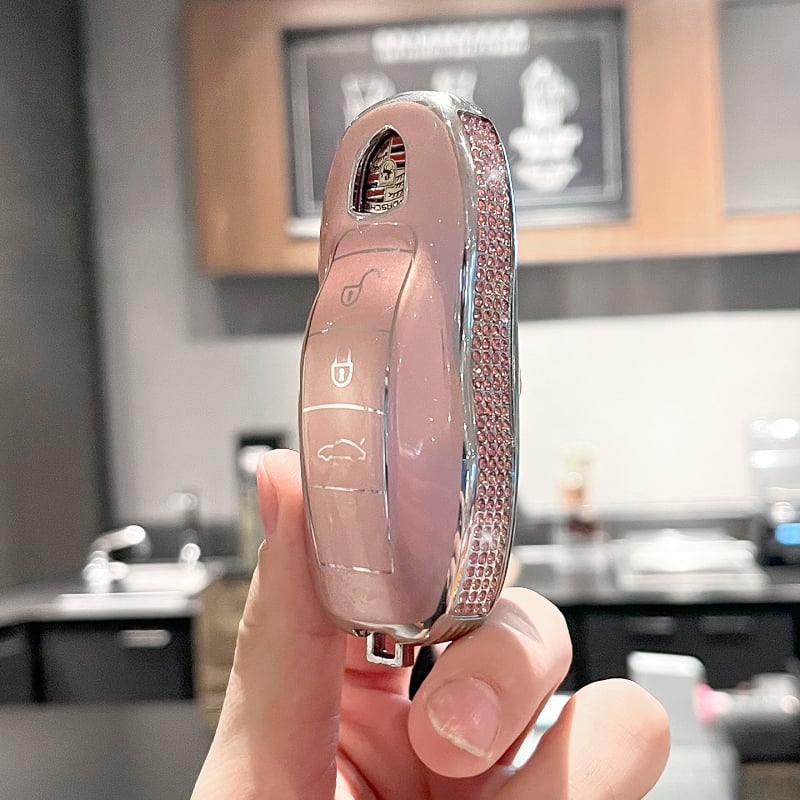 Porsche atslēgu maciņš Panamera, Macan, Cayenne, 718, Boxster, 911 un Taycan – eļļas vaskaina āda, sprādze