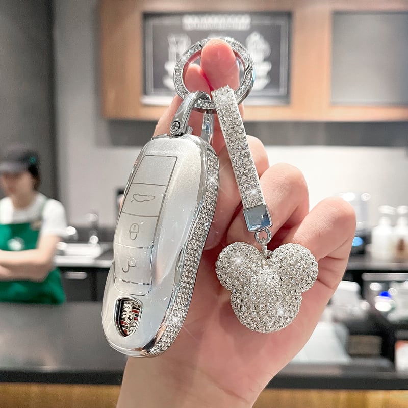 Porsche atslēgu maciņš Panamera, Macan, Cayenne, 718, Boxster, 911 un Taycan – eļļas vaskaina āda, sprādze