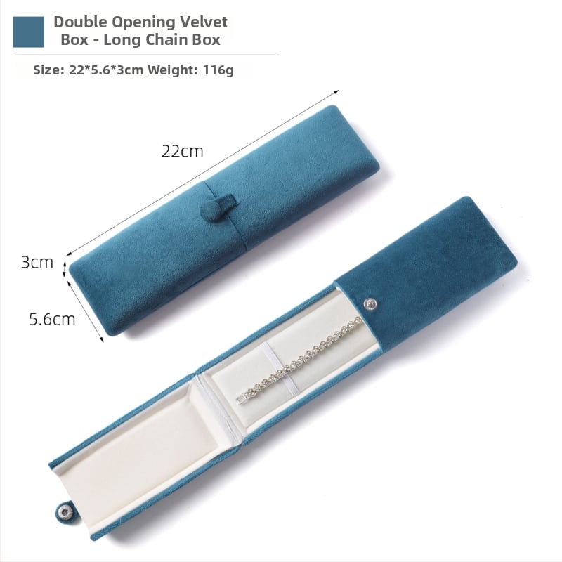 Velvētā divkārši atveramā gredzenukaste, juvelierizstrādājumu iepakojums, plastmasas iekšpuse ar flaneli, Ruibang
